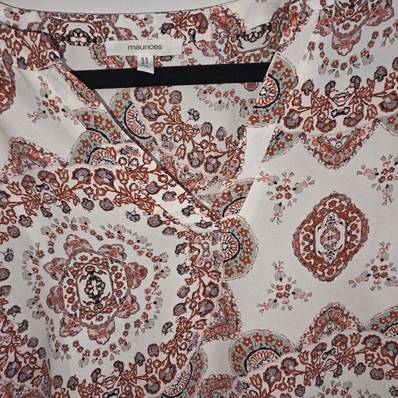Maurices Bohemian Print V-Neck Blouse - Picture 6 of 6
